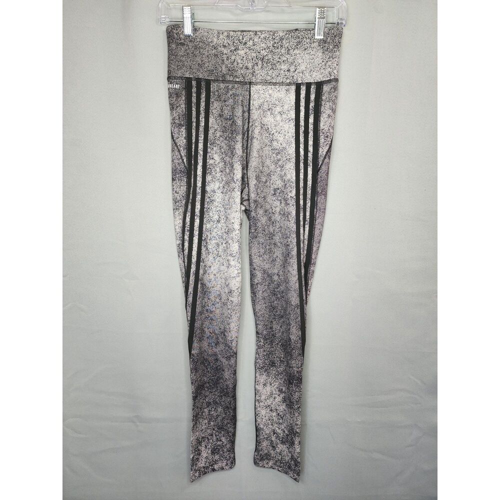 adidas Black & Gray Space-Dye High-Rise Leggings Aeroready
